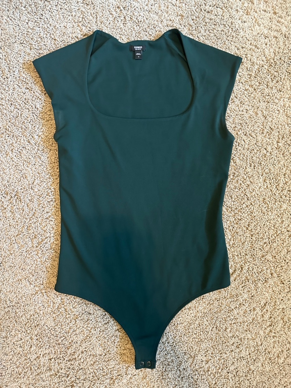Express Forest Green Scoop Neck Bodysuit